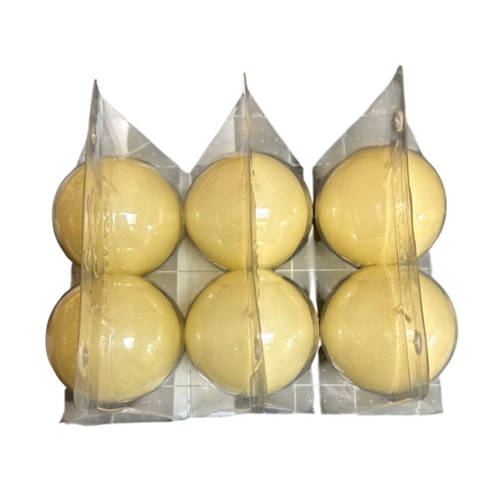 Round Shaped Ivory 2.5 inch Candles Unscented Molca Set Of 6 New Oldstock